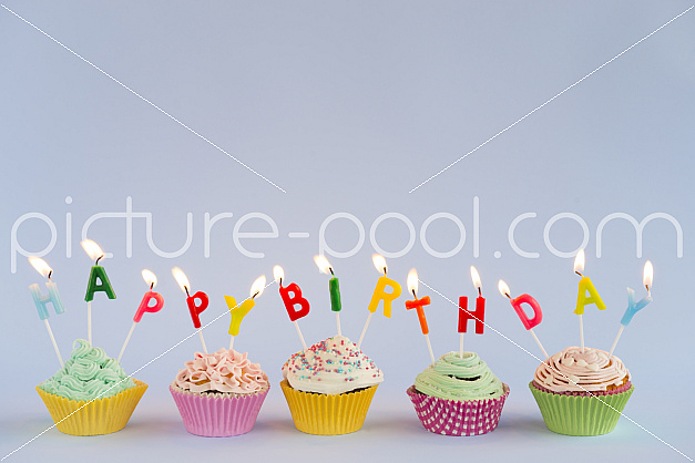 Cupcakes bilden Happy Birthday